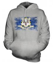 Connecticut State Distressed Flag Unisex Adult Hoodie