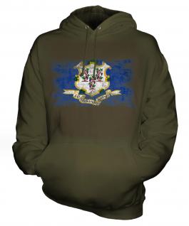 Connecticut State Distressed Flag Unisex Adult Hoodie
