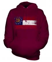 Georgia State Distressed Flag Unisex Adult Hoodie