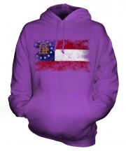 Georgia State Distressed Flag Unisex Adult Hoodie