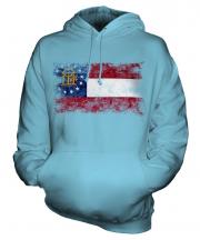 Georgia State Distressed Flag Unisex Adult Hoodie