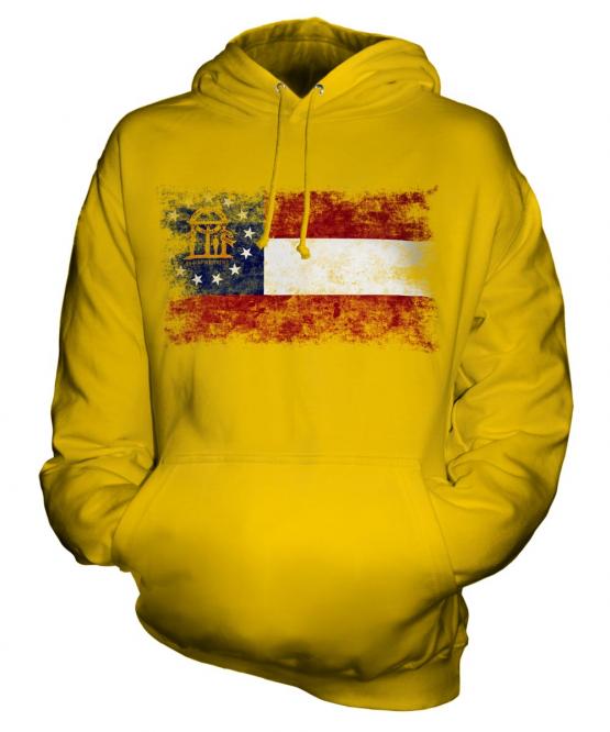 Georgia State Distressed Flag Unisex Adult Hoodie
