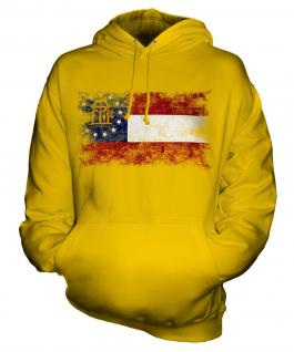 Georgia State Distressed Flag Unisex Adult Hoodie