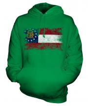 Georgia State Distressed Flag Unisex Adult Hoodie