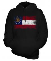 Georgia State Distressed Flag Unisex Adult Hoodie