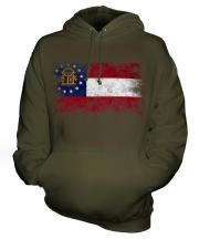 Georgia State Distressed Flag Unisex Adult Hoodie