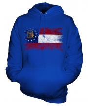 Georgia State Distressed Flag Unisex Adult Hoodie