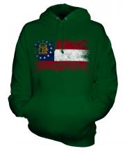 Georgia State Distressed Flag Unisex Adult Hoodie