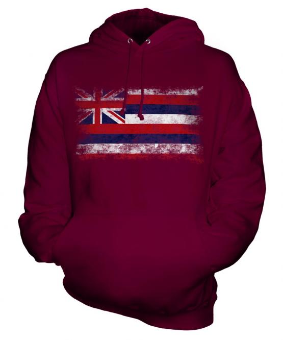 Hawaii State Distressed Flag Unisex Adult Hoodie
