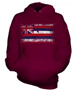 Hawaii State Distressed Flag Unisex Adult Hoodie