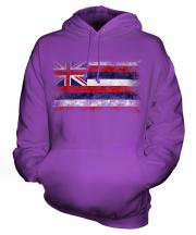 Hawaii State Distressed Flag Unisex Adult Hoodie