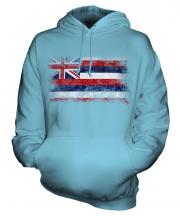 Hawaii State Distressed Flag Unisex Adult Hoodie