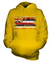 Hawaii State Distressed Flag Unisex Adult Hoodie