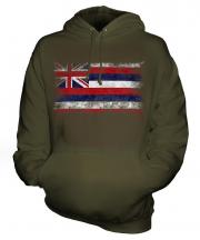 Hawaii State Distressed Flag Unisex Adult Hoodie