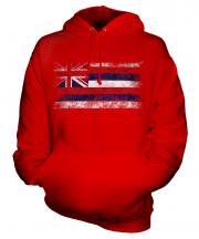 Hawaii State Distressed Flag Unisex Adult Hoodie