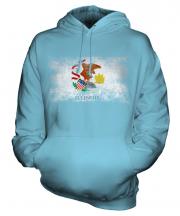 Illinois State Distressed Flag Unisex Adult Hoodie