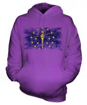 Indiana State Distressed Flag Unisex Adult Hoodie