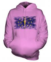 Indiana State Distressed Flag Unisex Adult Hoodie