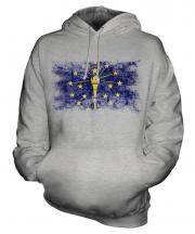 Indiana State Distressed Flag Unisex Adult Hoodie