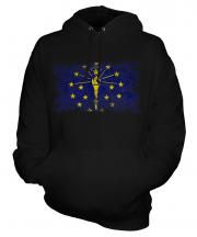 Indiana State Distressed Flag Unisex Adult Hoodie