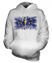 Indiana State Distressed Flag Unisex Adult Hoodie