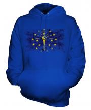 Indiana State Distressed Flag Unisex Adult Hoodie