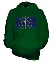 Indiana State Distressed Flag Unisex Adult Hoodie