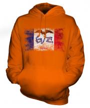 Iowa State Distressed Flag Unisex Adult Hoodie
