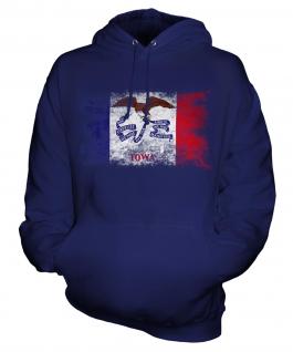 Iowa State Distressed Flag Unisex Adult Hoodie