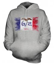 Iowa State Distressed Flag Unisex Adult Hoodie