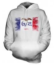 Iowa State Distressed Flag Unisex Adult Hoodie