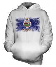 Kansas State Distressed Flag Unisex Adult Hoodie