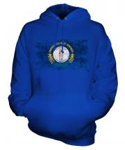 Kentucky State Distressed Flag Unisex Adult Hoodie