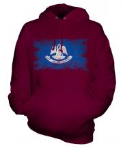 Louisiana State Distressed Flag Unisex Adult Hoodie