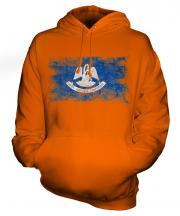 Louisiana State Distressed Flag Unisex Adult Hoodie