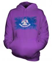 Louisiana State Distressed Flag Unisex Adult Hoodie