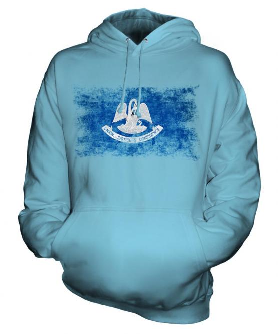 Louisiana State Distressed Flag Unisex Adult Hoodie