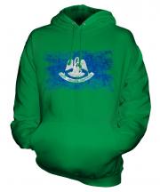Louisiana State Distressed Flag Unisex Adult Hoodie