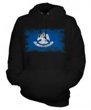 Louisiana State Distressed Flag Unisex Adult Hoodie