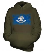 Louisiana State Distressed Flag Unisex Adult Hoodie