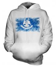 Louisiana State Distressed Flag Unisex Adult Hoodie