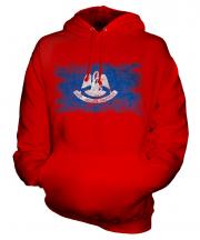 Louisiana State Distressed Flag Unisex Adult Hoodie