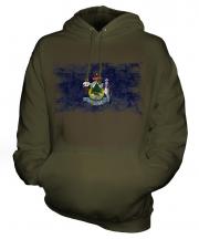 Maine State Distressed Flag Unisex Adult Hoodie
