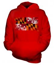 Maryland State Distressed Flag Unisex Adult Hoodie