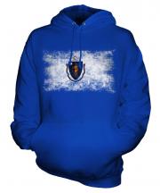 Massachusetts State Distressed Flag Unisex Adult Hoodie