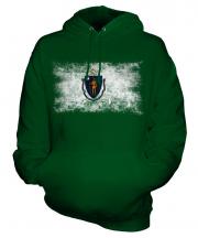 Massachusetts State Distressed Flag Unisex Adult Hoodie