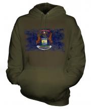 Michigan State Distressed Flag Unisex Adult Hoodie