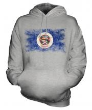 Minnesota State Distressed Flag Unisex Adult Hoodie