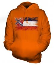 Mississippi State Distressed Flag Unisex Adult Hoodie