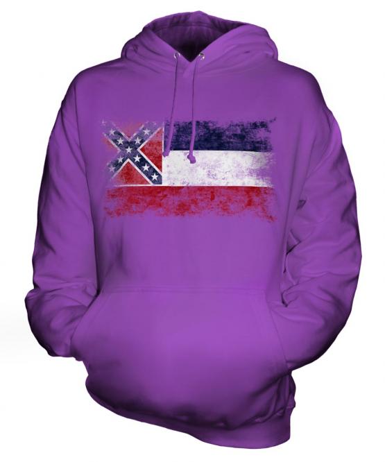 Mississippi State Distressed Flag Unisex Adult Hoodie